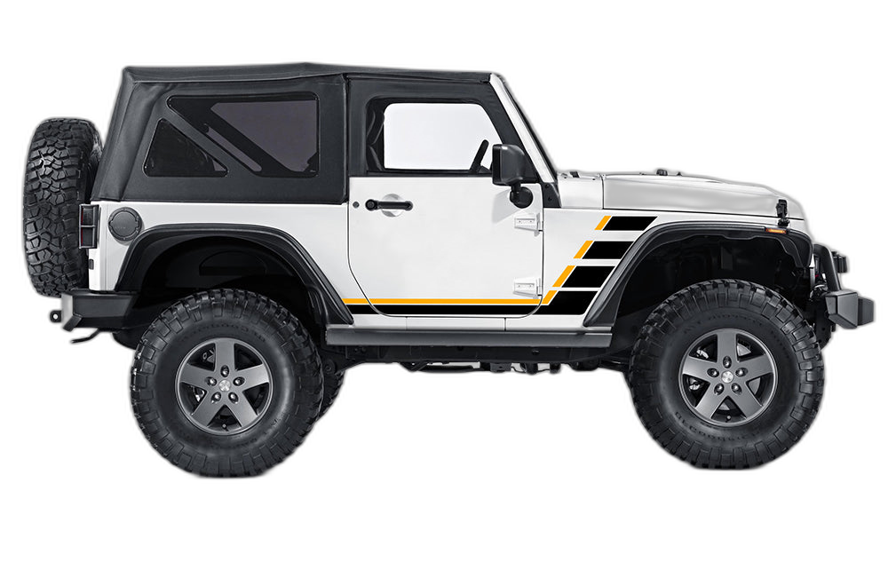 Retro Style Double Hash Stripes Graphics for Jeep Wrangler JK 2 Doors - Image 2