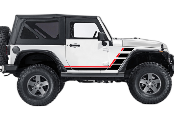 Retro Style Double Hash Stripes Graphics for Jeep Wrangler JK 2 Doors
