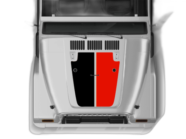 Retro style double hood graphics decals compatible with Jeep Wrangler TJ