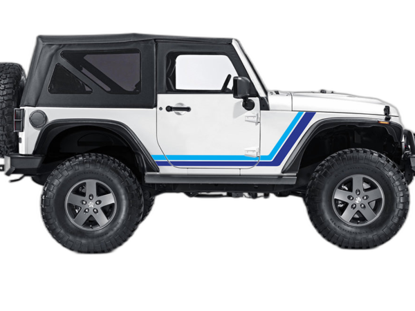 Retro style double stripes graphics decals compatible with Jeep Wrangler JK 2 doors