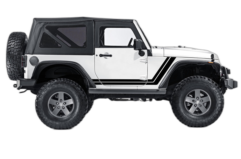 Retro Style Double Stripes Graphics for Jeep Wrangler JK 2 Doors - Image 6