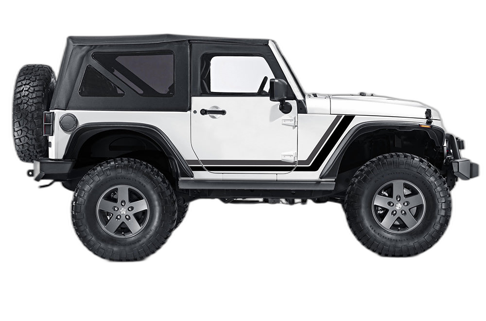 Retro style double stripes graphics decals compatible with Jeep Wrangler JK 2 doors - Image 5