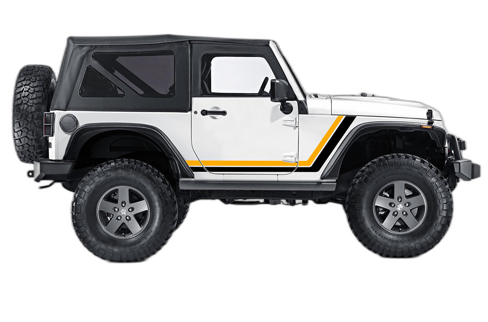 Retro style double stripes graphics decals compatible with Jeep Wrangler JK 2 doors - Image 7