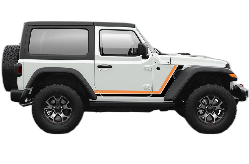 Retro Style Double Stripes Graphics for Jeep Wrangler JL 2 Doors - Image 9