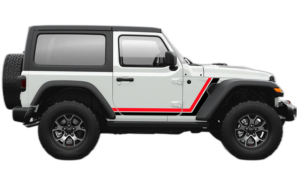 Retro Style Double Stripes Graphics for Jeep Wrangler JL 2 Doors - Image 7