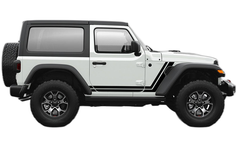 Retro Style Double Stripes Graphics for Jeep Wrangler JL 2 Doors - Image 5