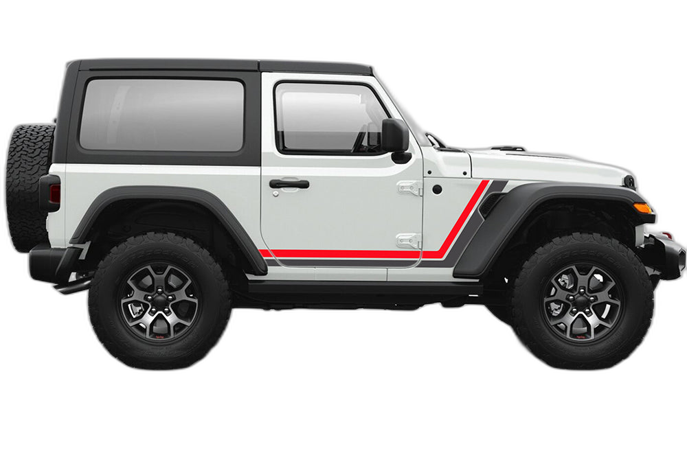 Retro Style Double Stripes Graphics for Jeep Wrangler JL 2 Doors - Image 6