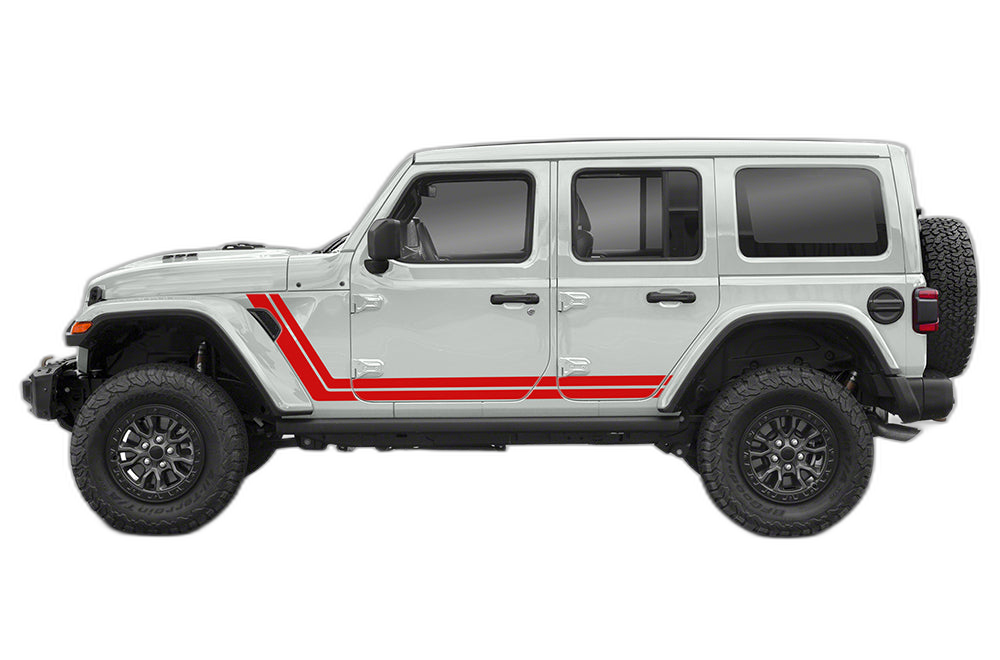 Retro Style Double Stripes Graphics for Wrangler JL - Image 10