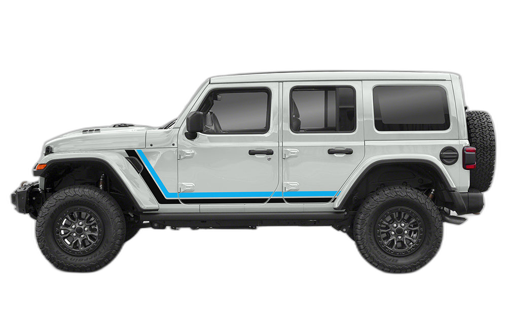 Retro Style Double Stripes Graphics for Wrangler JL - Image 3