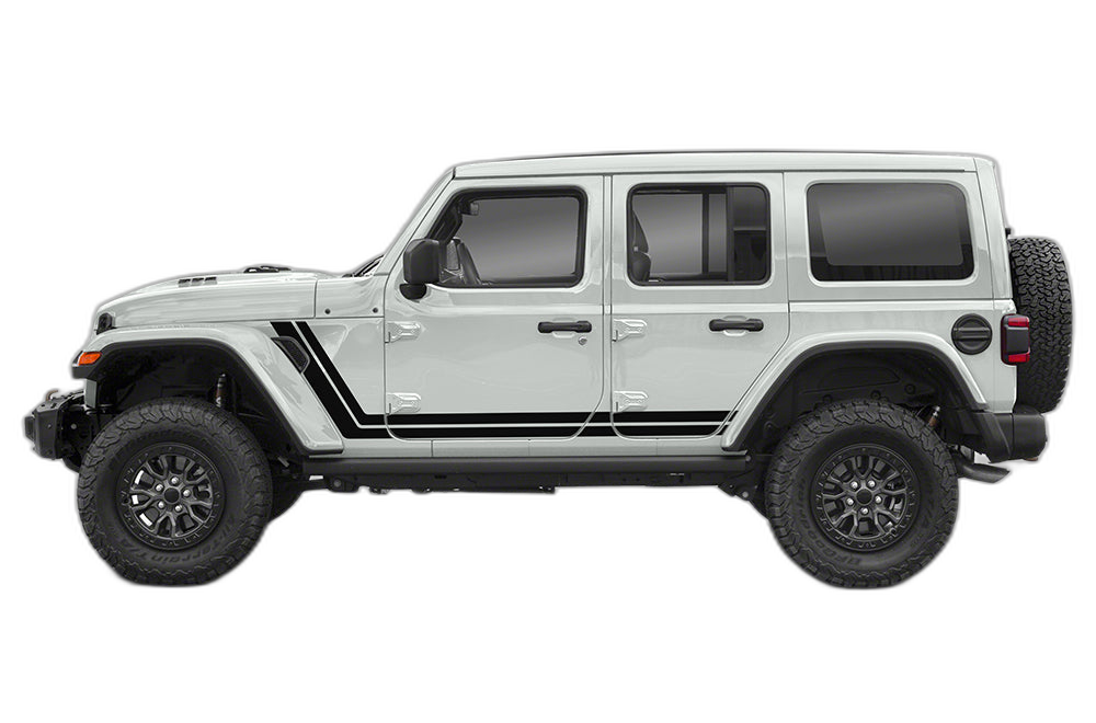 Retro Style Double Stripes Graphics for Wrangler JL - Image 8