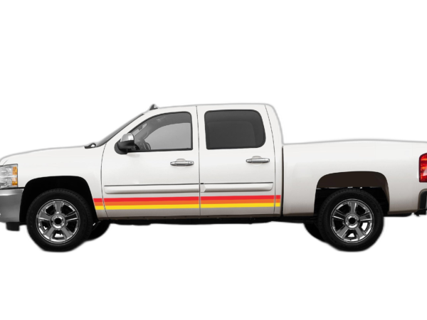 Retro themes side center graphics decals compatible with Chevrolet Silverado 2007-2013