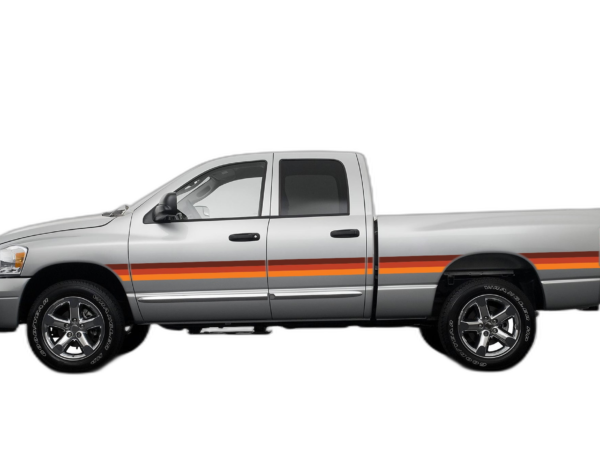 Retro themes side center graphics decals compatible with Dodge Ram 2002-2008