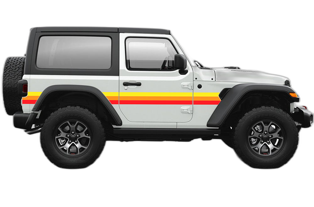 Retro Themes Side Center Graphics for Jeep Wrangler JL 2 Doors - Image 2