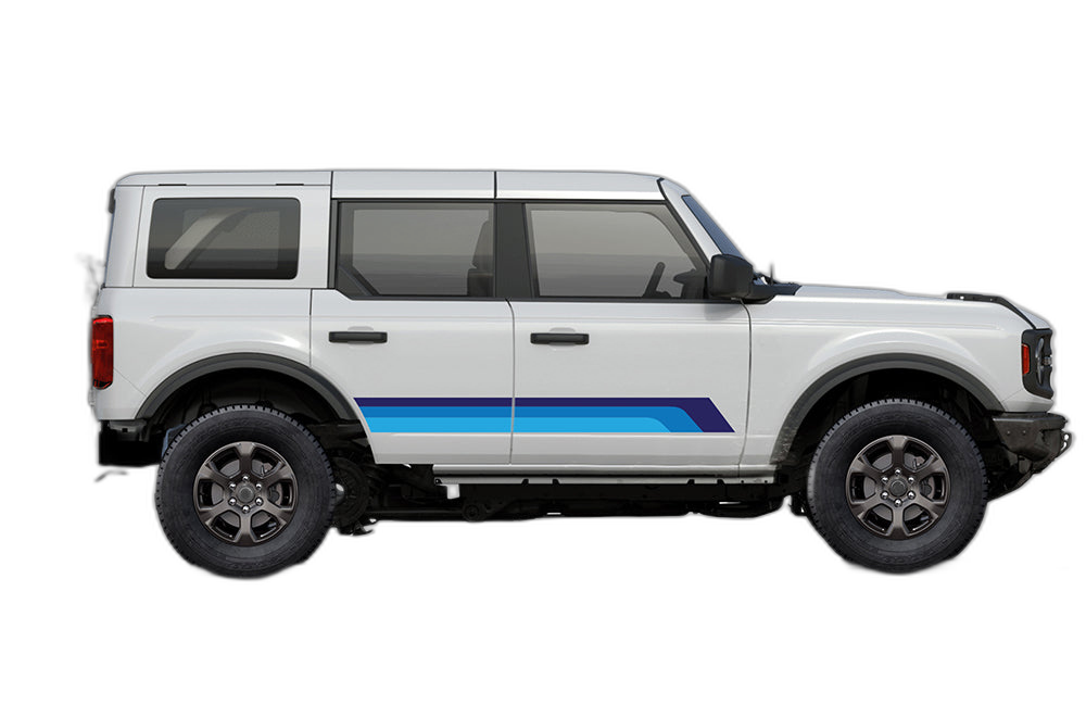Retro Tones Side Stripes Graphics for Ford Bronco - Image 2