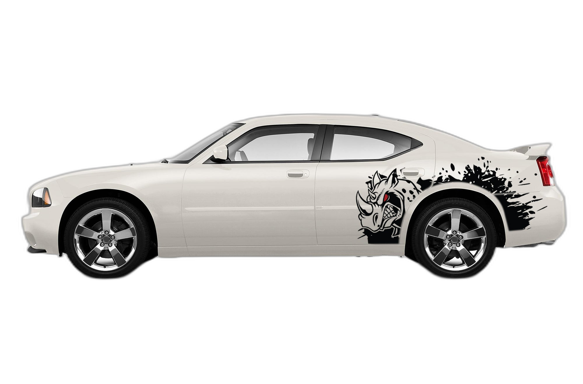 Rhino Hit Side Graphics, Decals for Dodge Charger 2006-2010