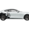 Rhino Hit Side Graphics, Decals for Ford Mustang 2015-2023