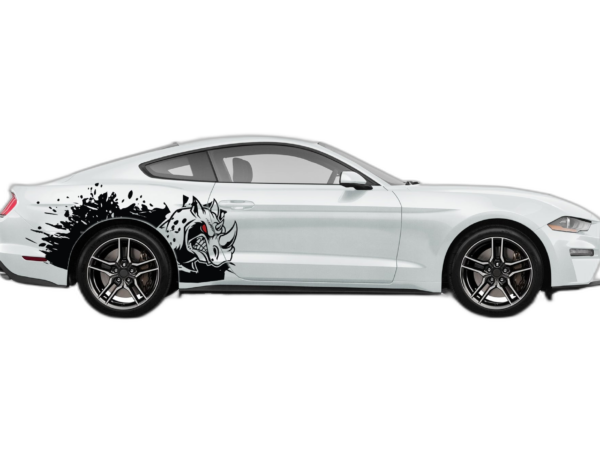 Rhino Hit Side Graphics, Decals for Ford Mustang 2015-2023