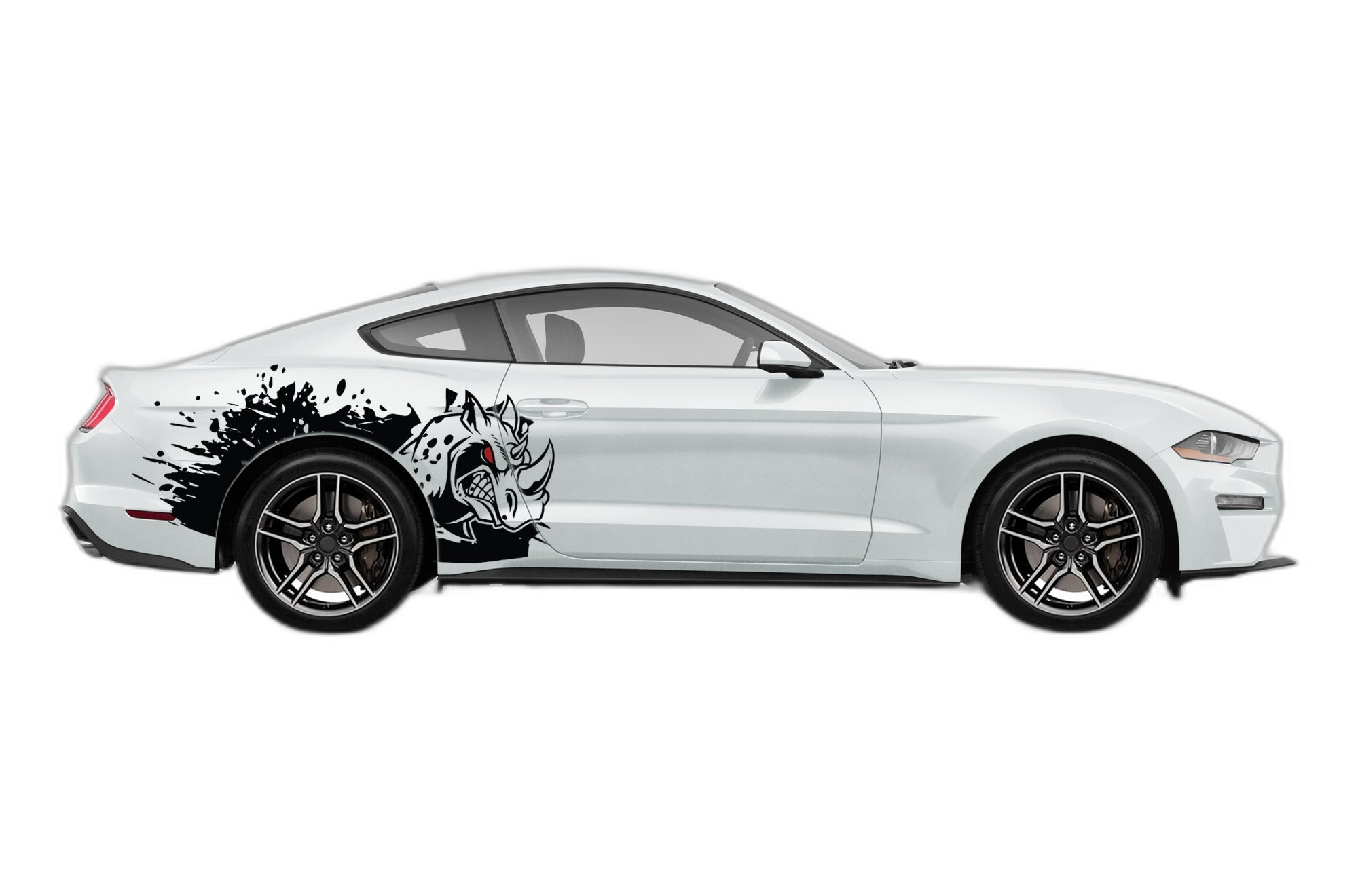 Rhino Hit Side Graphics, Decals for Ford Mustang 2015-2023