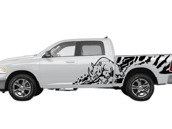 Rhino splash side decals graphics compatible with Dodge Ram 2009-2018