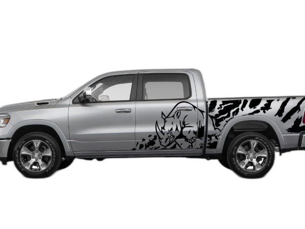 Rhino splash side decals graphics compatible with Dodge Ram
