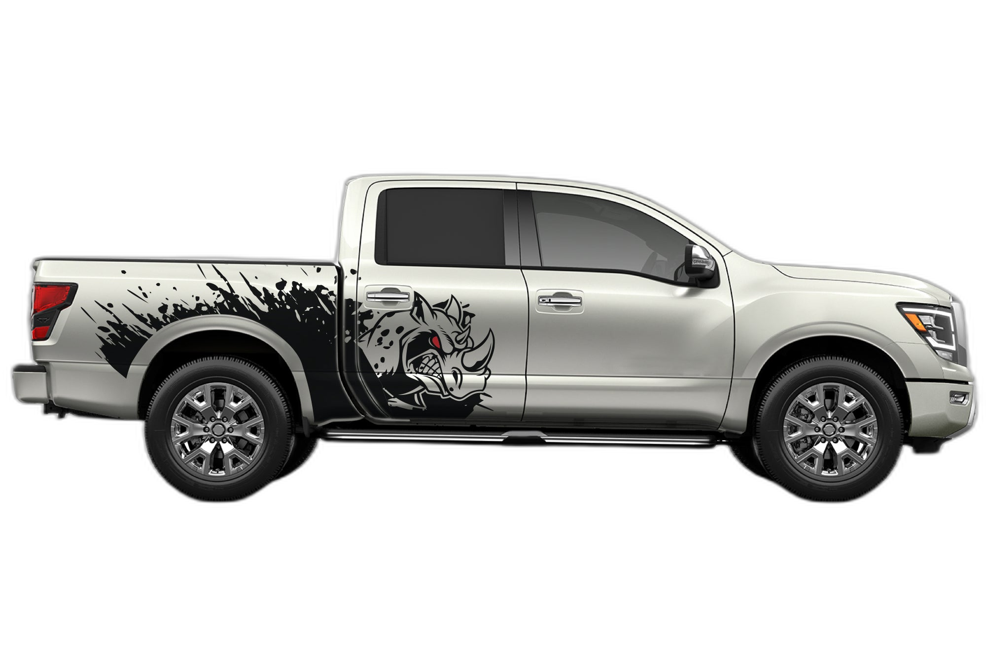 Rhino splash side decals graphics compatible with Nissan Titan 2017-2025