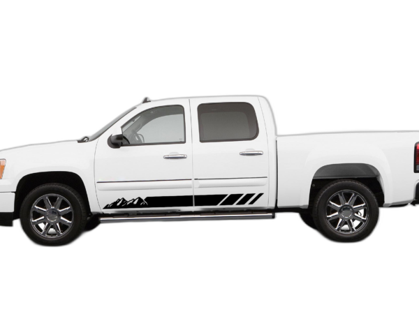 Rocker Panel Mountains Stripes Decals Graphics for GMC Sierra 2007-2013