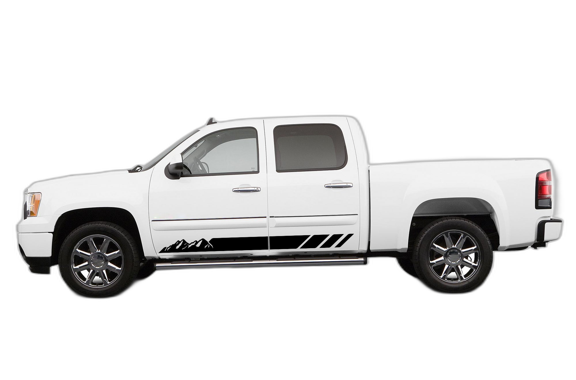 Rocker Panel Mountains Stripes Decals Graphics for GMC Sierra 2007-2013
