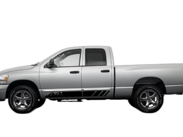 Rocker panel mountains stripes decals graphics compatible with Dodge Ram 2002-2008