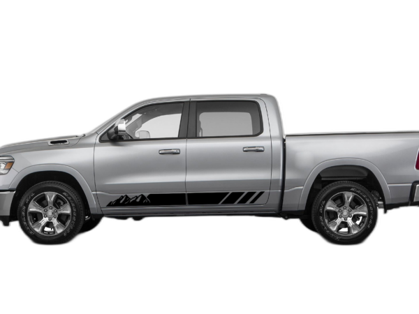 Rocker Panel Mountains Stripes Decals Graphics for Dodge Ram