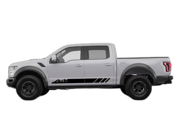 Rocker Panel Mountains Stripes Decals Graphics for Ford F150 Raptor 2017-2020