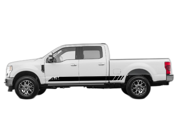Rocker Panel Mountains Stripes Decals Graphics for Ford F250 2017-2022