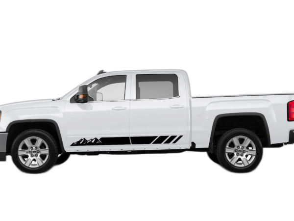 Rocker Panel Mountains Stripes Decals Graphics for GMC Sierra 2014-2018