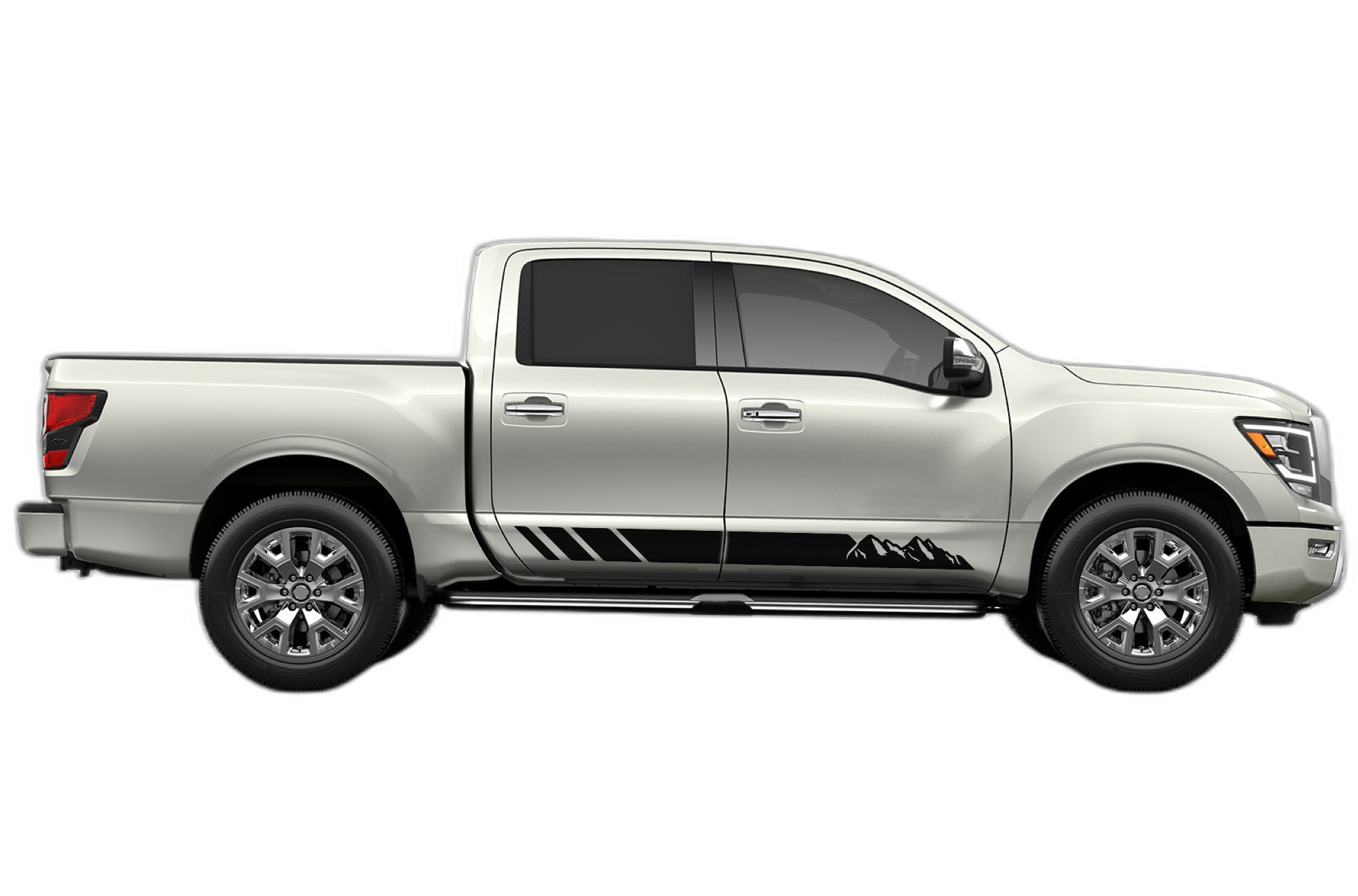 Rocker panel mountains stripes side decals graphics compatible with Nissan Titan 2017-2025