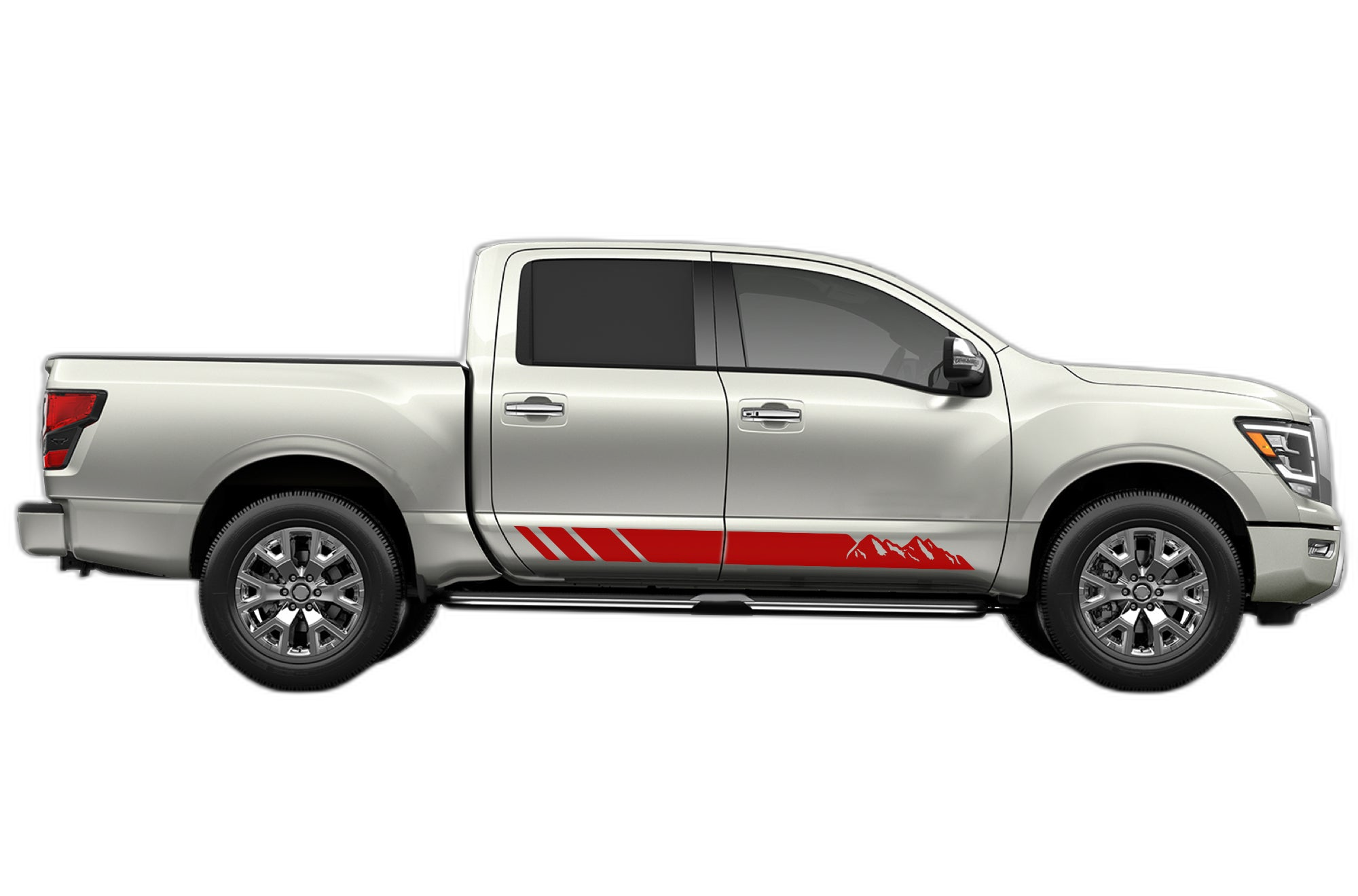 Rocker panel mountains stripes side decals graphics compatible with Nissan Titan 2017-2025 - Image 2