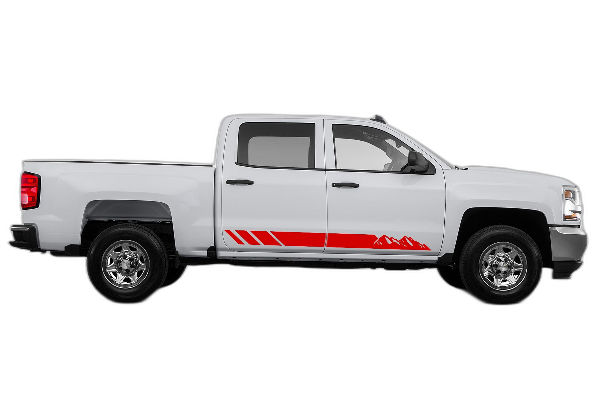 Rocker Panel Mountains Stripes Decals Graphics for Chevrolet Silverado 2014-2018 - Image 2