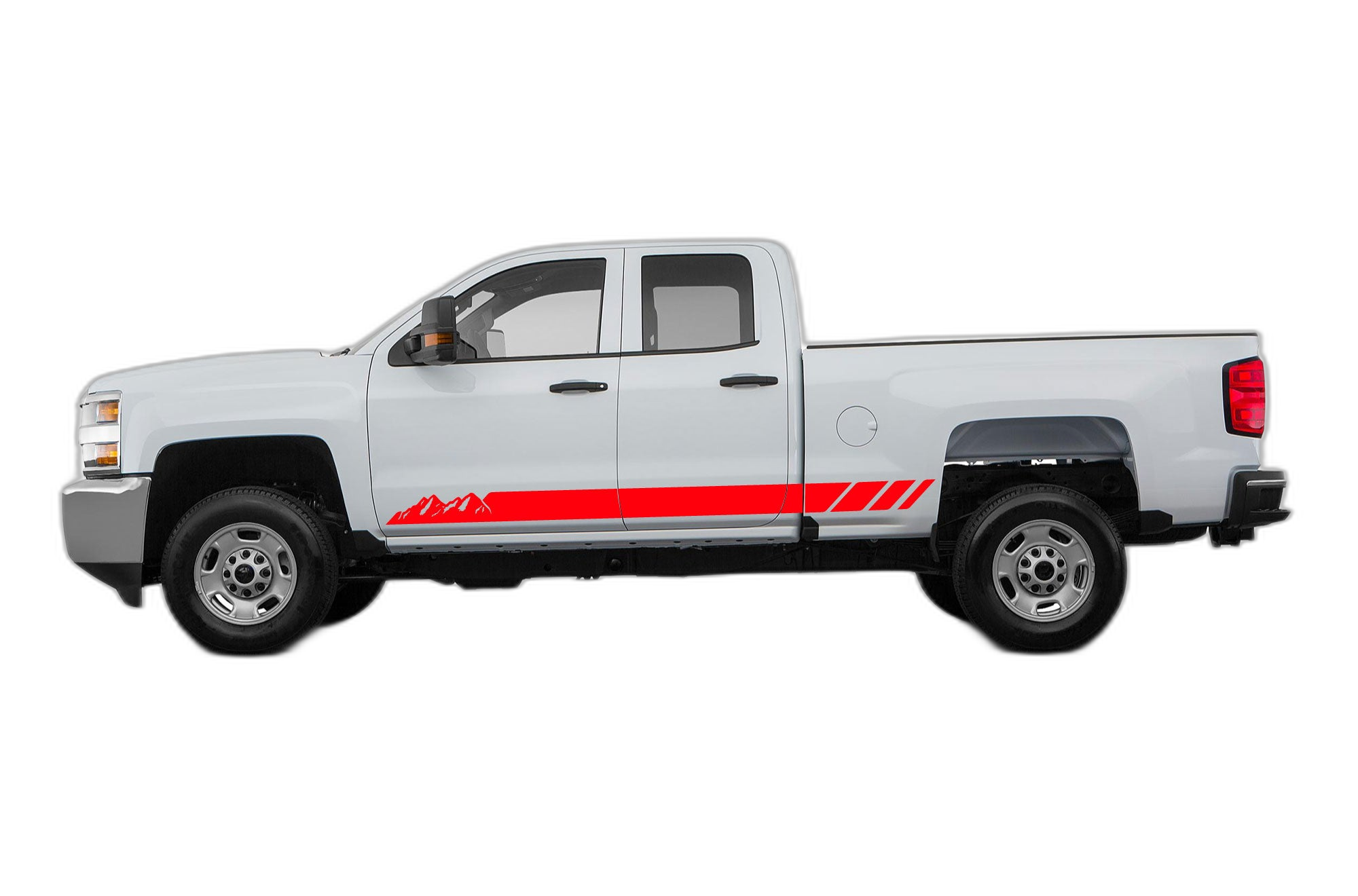 Rocker Panel Mountains Stripes Decals Graphics for Chevrolet Silverado 2500HD 2015-2019 - Image 2