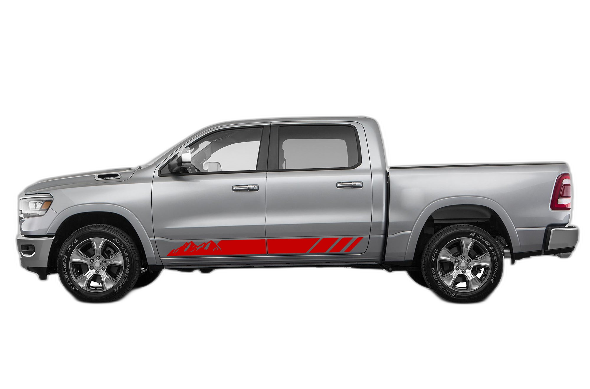 Rocker panel mountains stripes decals graphics compatible with Dodge Ram - Image 2