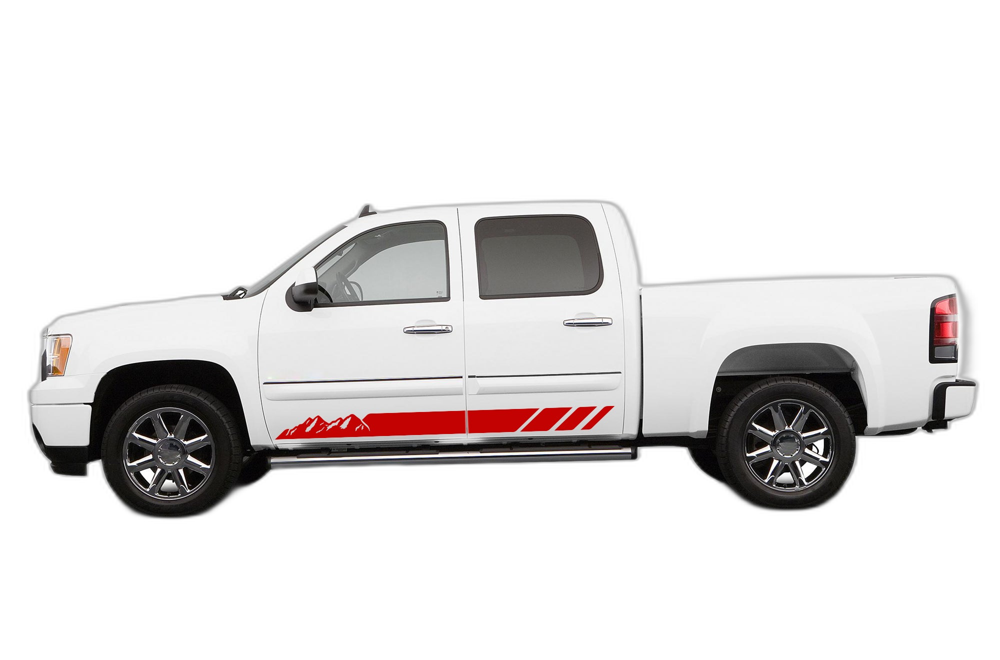 Rocker Panel Mountains Stripes Decals Graphics for GMC Sierra 2007-2013 - Image 2