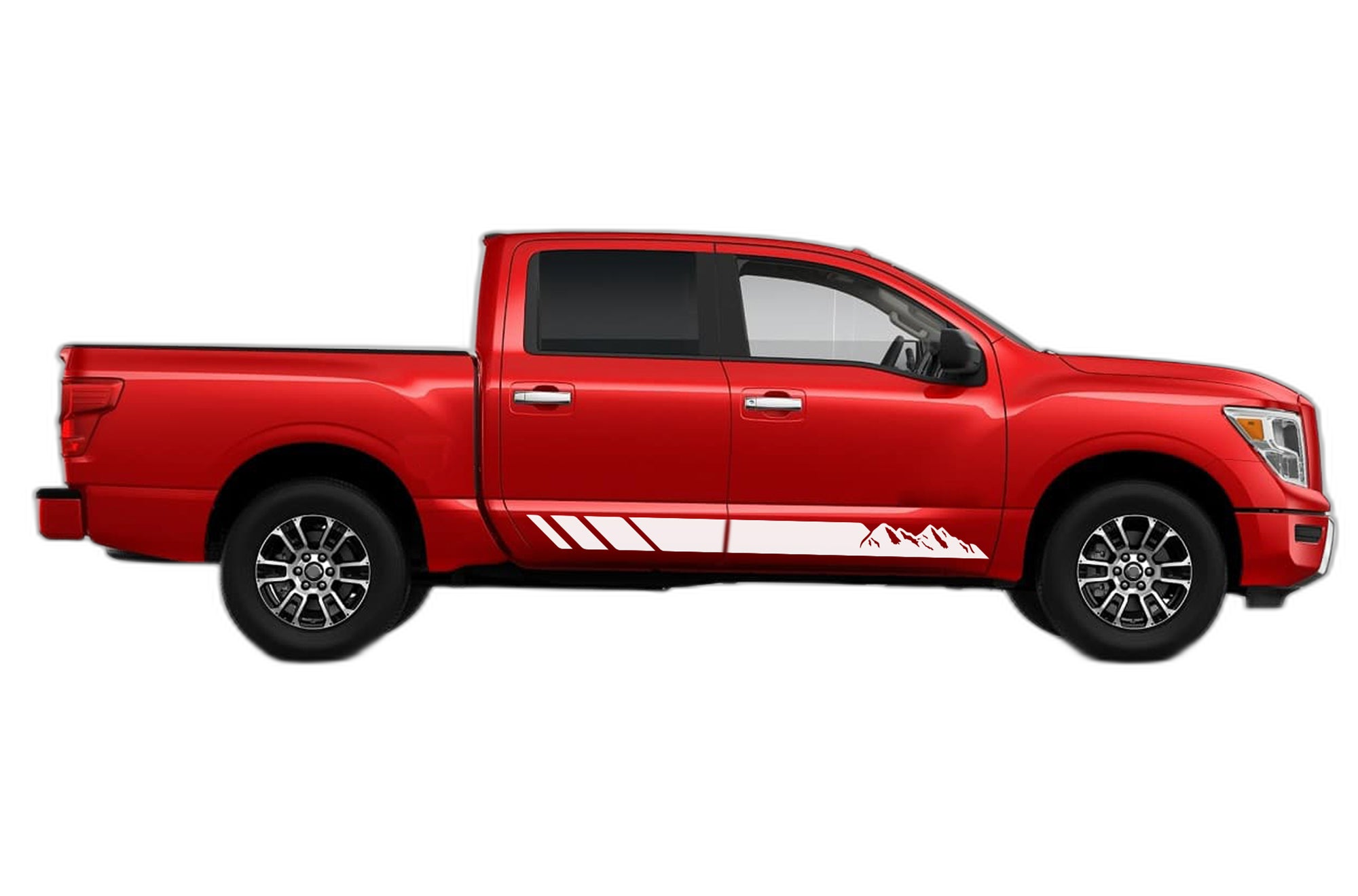 Rocker Panel Mountains Stripes Side Decals Graphics for Nissan Titan 2017-2025 - Image 3