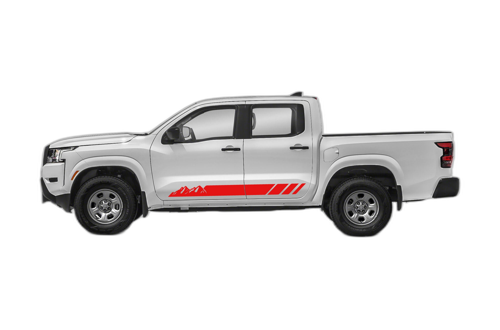 Rocker panel mountains stripes side decals graphics compatible with Nissan Frontier - Image 2