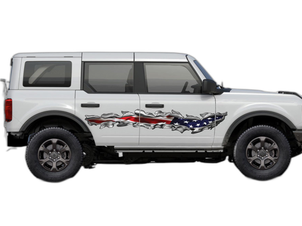 Scratch side decals graphics compatible with Ford Bronco