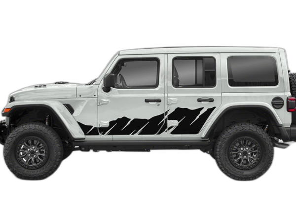 Shred stripe door graphics decals compatible with Jeep Wrangler JL