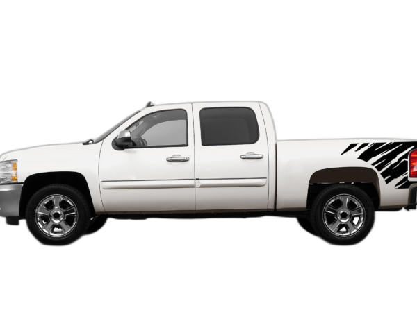 Shredded Side Bed Decals Graphics for Chevrolet Silverado 2007-2013