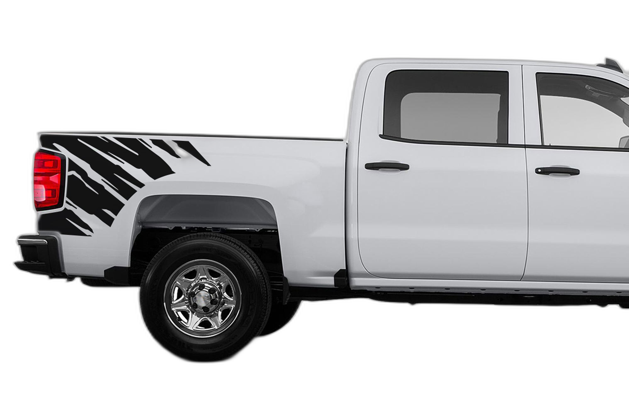 Shredded Side Bed Decals Graphics for Chevrolet Silverado 2014-2018