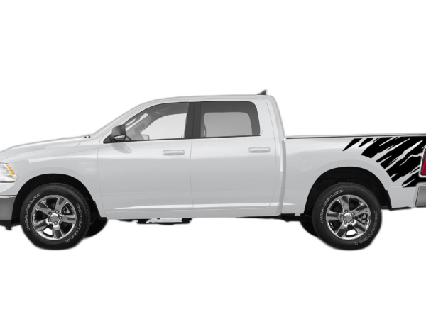 Shredded side bed decals graphics compatible with Dodge Ram 2009-2018