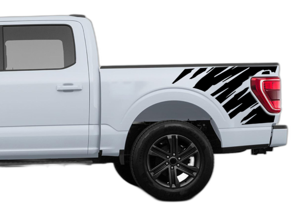 Shredded side bed decals graphics compatible with Ford F150