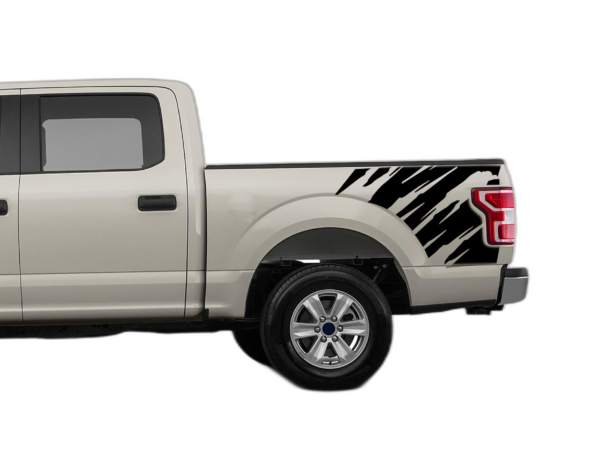 Shredded side bed decals graphics compatible with Ford F150 2015-2020