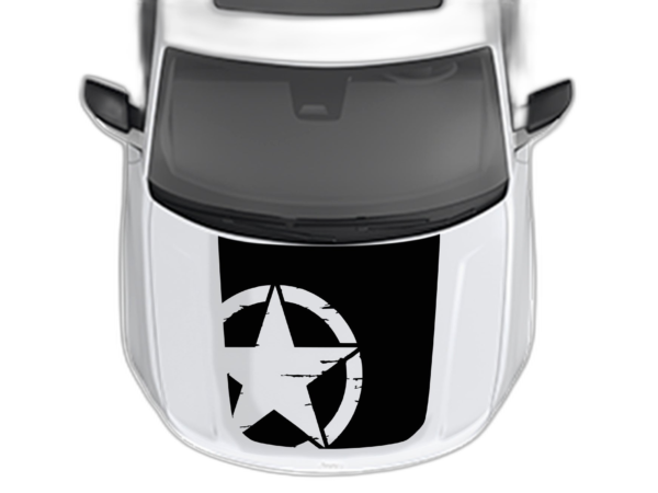 Shredded star hood decals graphics compatible with Jeep Grand Cherokee