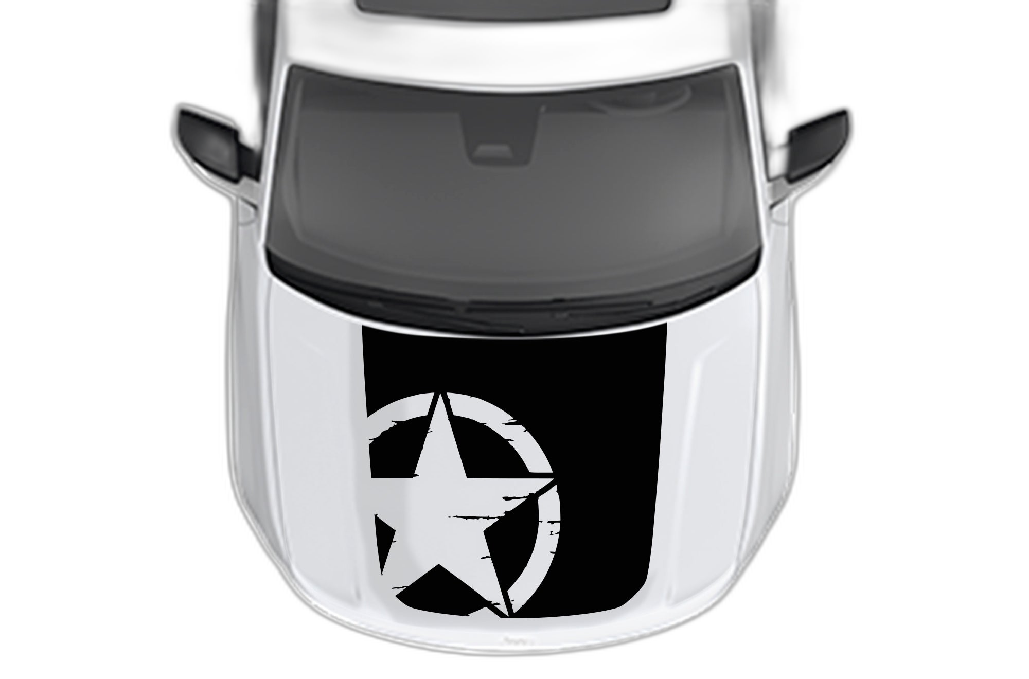 Shredded Star Hood Decals Graphics for Jeep Grand Cherokee