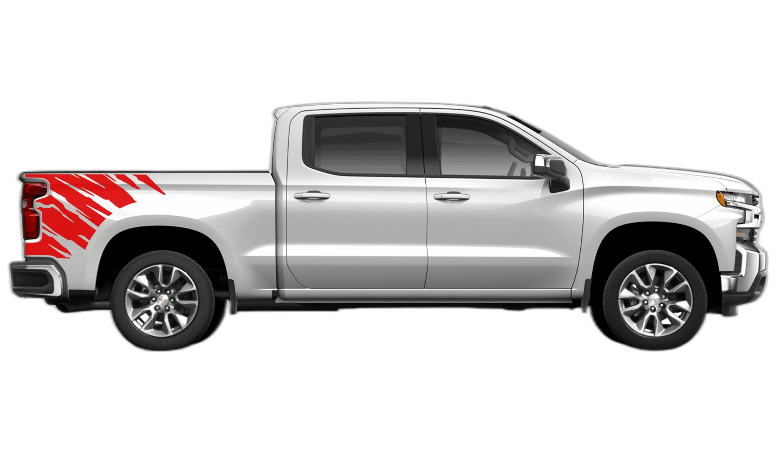 Shredded side bed decals graphics compatible with Chevrolet Silverado